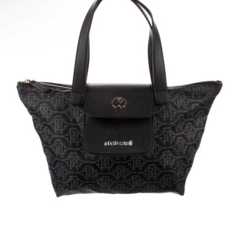roberto cavalli top handle tote bag